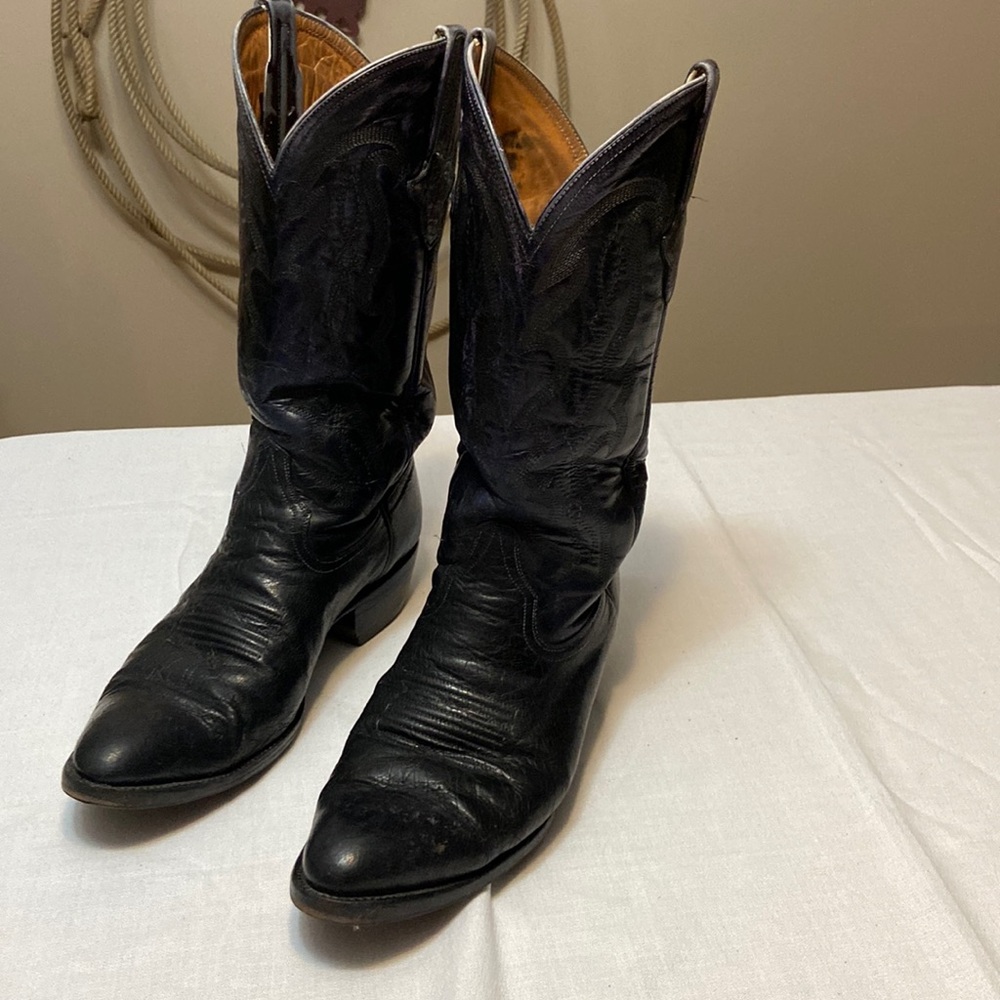 Vintage Ostrich Skin Mens Western Boots - Need New Insoles - Sold as is- size 9